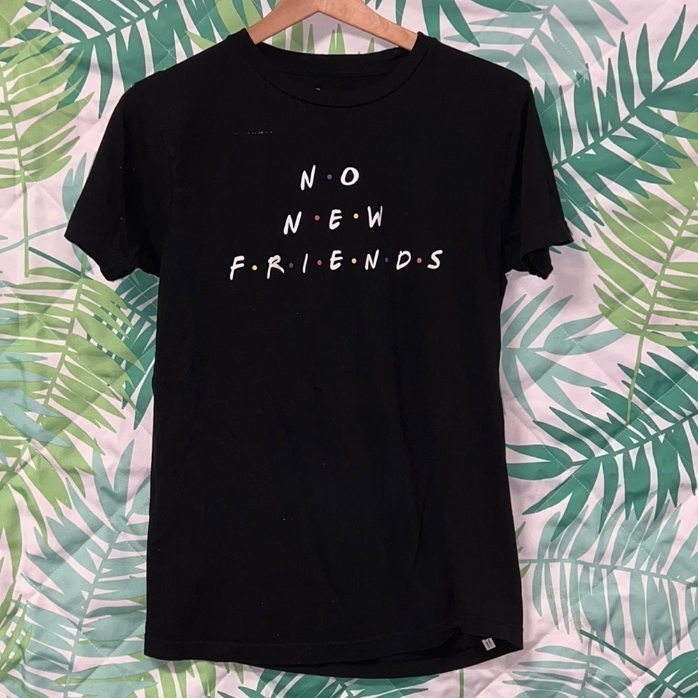 Womens No new friends  black T-shirt size M